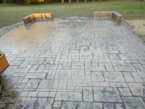 Stamped concrete patio by Sam The Concrete Man